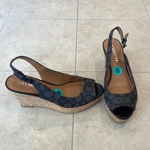 Coach wedges. Gray and black with wedge heel